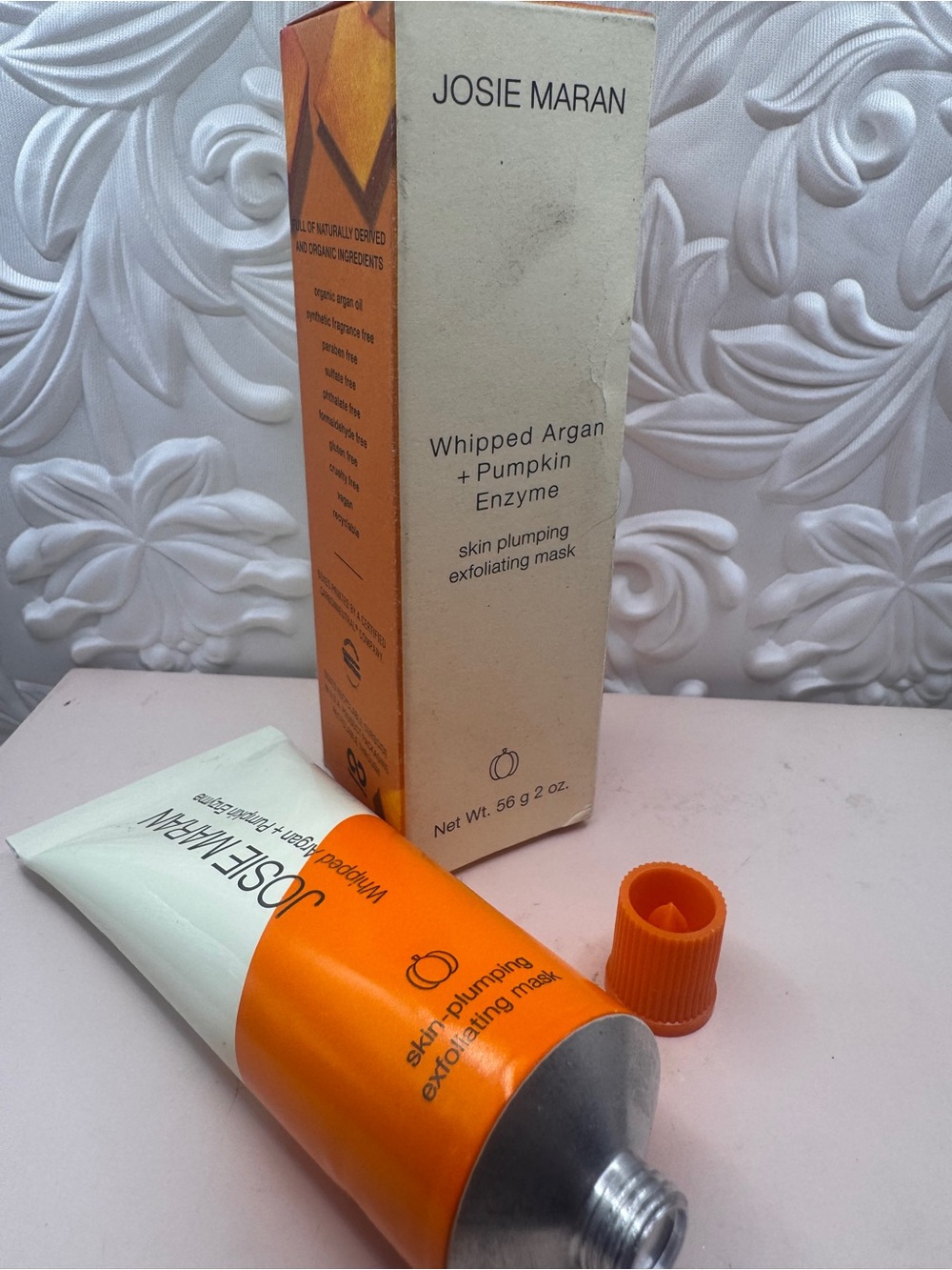 Josie maran whipped argan + pumpkin enzyme skin plumping exfoliating mask 2oz